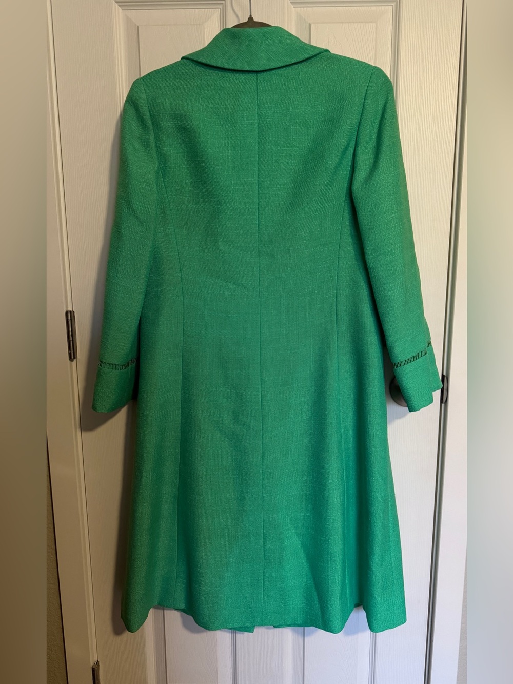 Vintage W.F. Adlmüller Austria Size M Emerald Green Long Tailored Coat Women’s - Picture 6 of 6